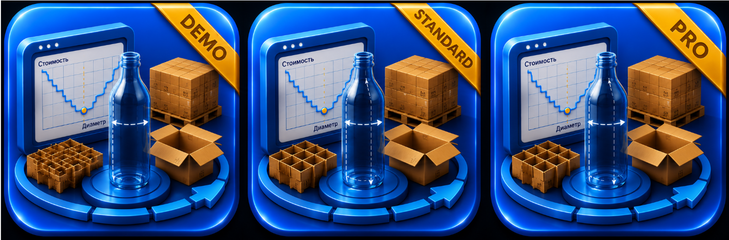 BottleOptimizer Demo, Standard and PRO editions