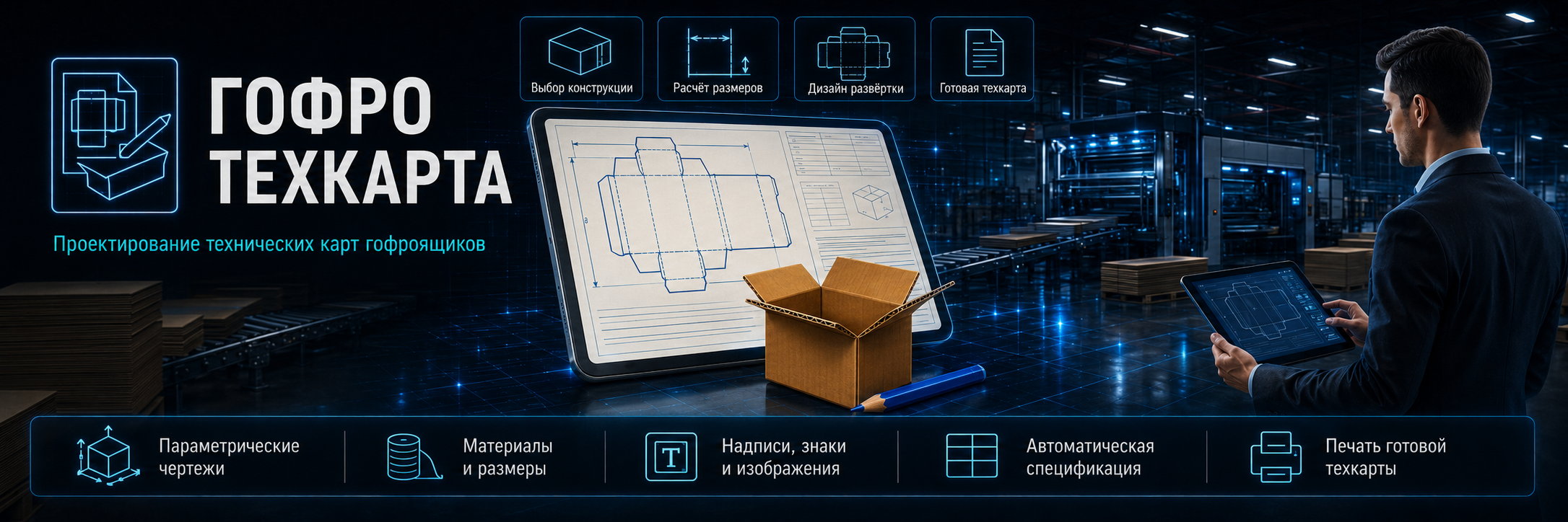 ГофроТехкарта — проектирование технологических карт гофроящиков