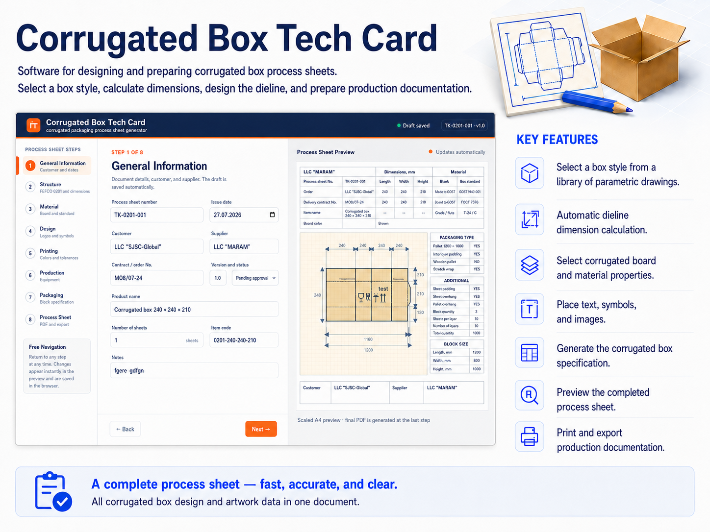 Corrugated Box Tech Card