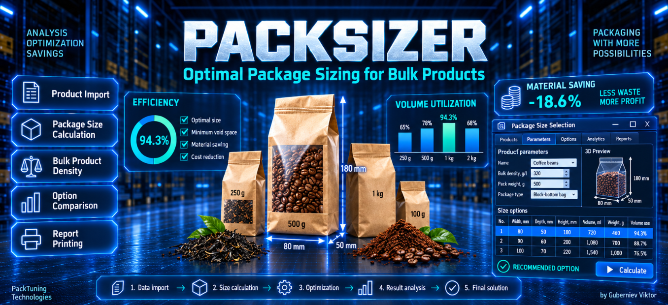 PackSize — optimize pack dimensions for bulk products