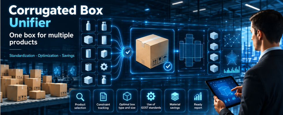 Corrugated Box Unifier — one box for multiple products