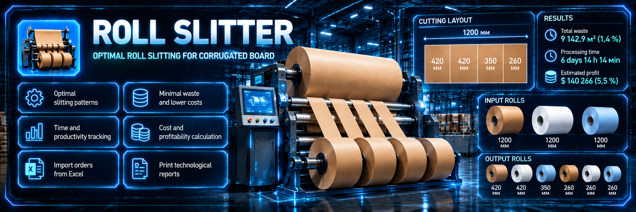 Roll Slitter — optimal roll slitting